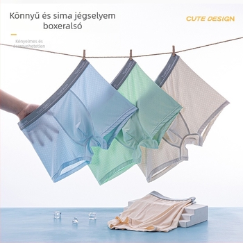 Tinédzser fiúk számára készült ice silk nyári, lélegző, vékony alsónadrág
