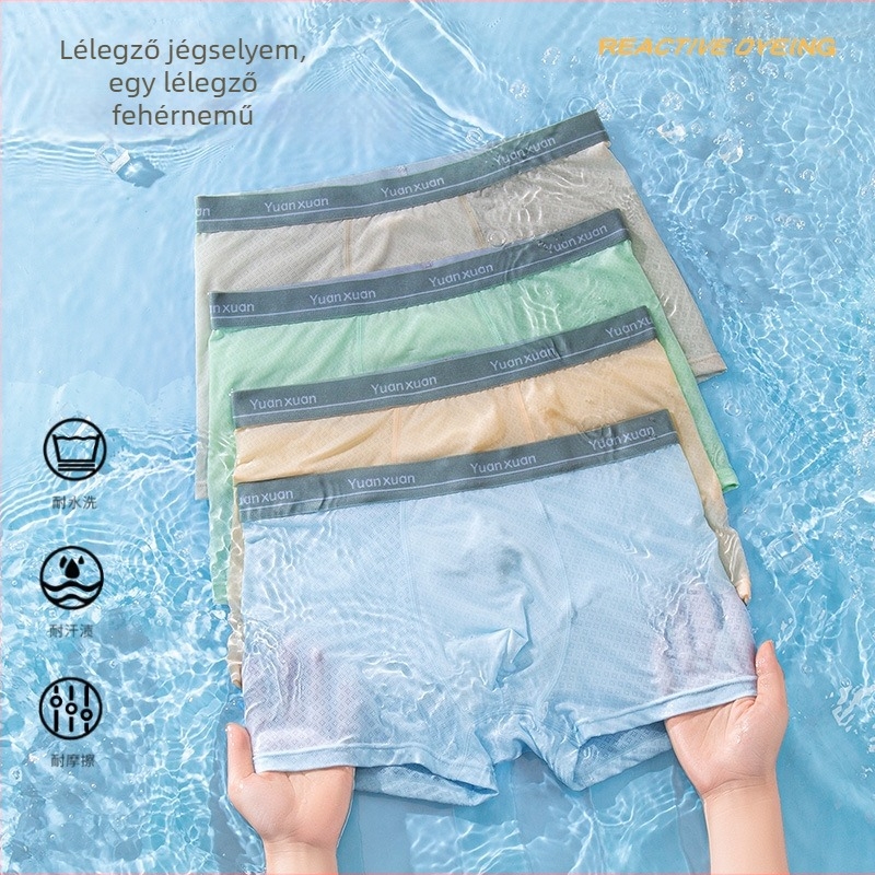 Tinédzser fiúk számára készült ice silk nyári, lélegző, vékony alsónadrág