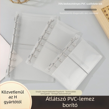 Átlátszó PVC lefűzhető tervezőborító, 6 lyukkal, kompatibilis a lais lapokkal, logó nyomtatás elérhető