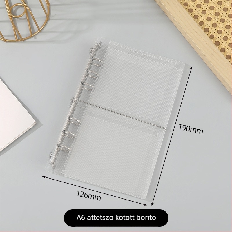 Átlátszó PVC lefűzhető tervezőborító, 6 lyukkal, kompatibilis a lais lapokkal, logó nyomtatás elérhető