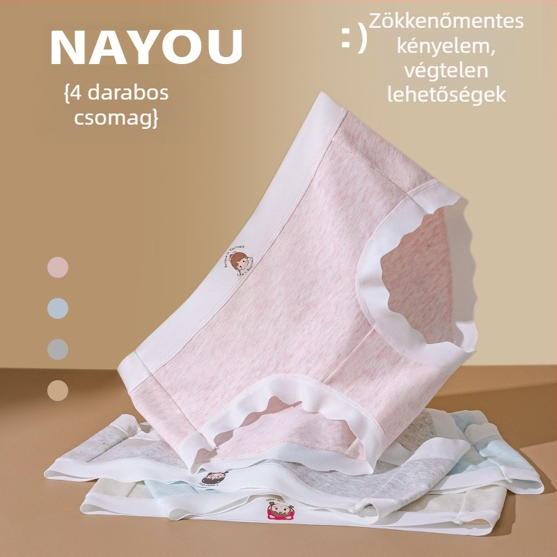 Lányoknak szánt 100% pamut, antibakteriális, lélegző alsónemű, osztály A