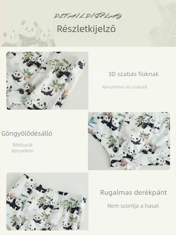 Andan Baby természetes bambusz-gyapot boxeralsók gyerekeknek, uniszex, elasztikus, kényelmes viselet