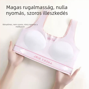 Lányok sportos tanktopja ultrakönnyű formázott kosarakkal (pamutszövet), Második szakasz 12-15 év, anyag: nylon/poliamid, hátsó zárás egy sor horoggal és szemmel, rögzített dupla vállszíjak, sport és testformálás