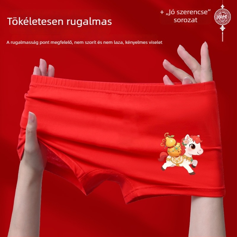 Lányoknak készült piros, lélegző pamut boxernadrágok