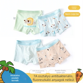 Gyerekeknek készült antibakteriális boxer alsó, osztály A, 95% pamut + 5% elasztán, kényelmes fiúknak