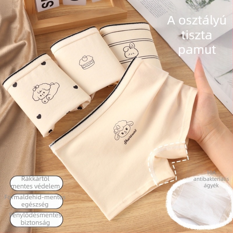 Kislányok pamut boxer briefs, puhák és bőrbarátok, A osztály, kényelmes a növekedés időszakában, irritációmentes