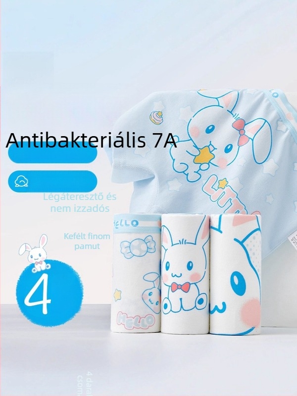 Lányoknak pamut alsónemű, Kategória A, 95% pamut 5% spandex, Márka: Jinqiaolan, 3–8 éveseknek, Varrás 4 tűvel és 6 szállal