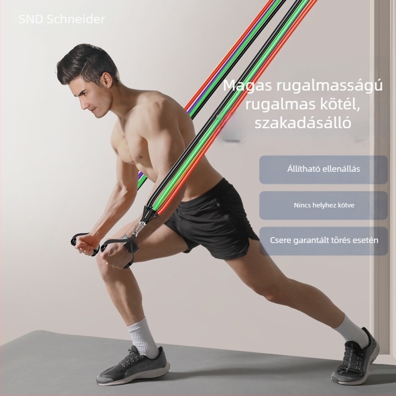 Otthoni fitneszhez használt ellenállástartó – rugalmas feszítő, anyag: PP műanyag + latex cső, márka SND, alkalmas fitnesz berendezésekhez