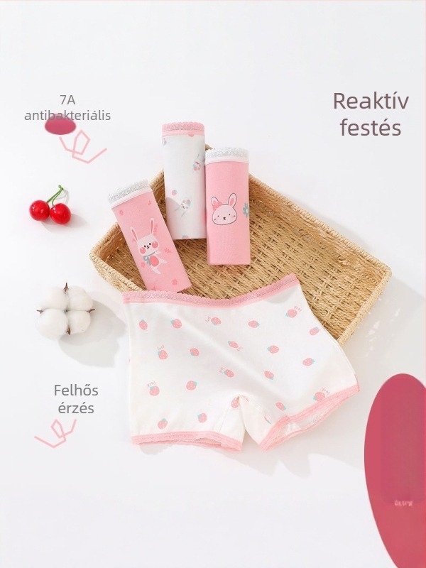 Ben Tai Bear 10A antibakteriális gyerekeknek – pamut alsónemű, légáteresztő, 95% pamut, 5% elasztán, lányoknak 8 éves kor felett.