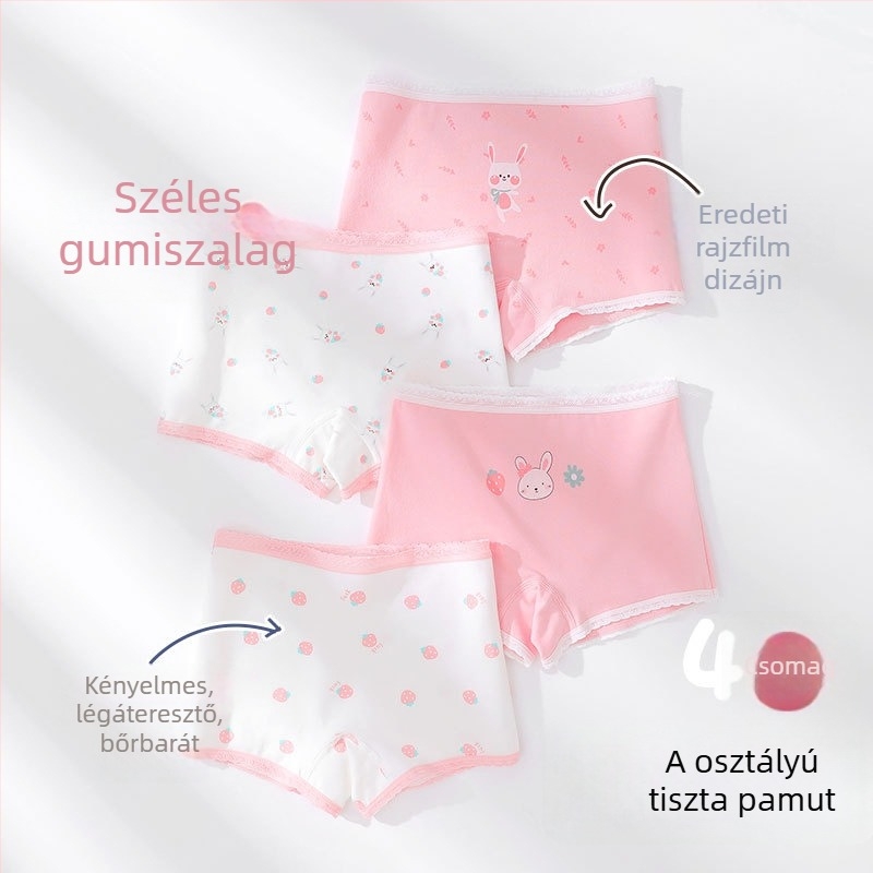 Ben Tai Bear 10A antibakteriális gyerekeknek – pamut alsónemű, légáteresztő, 95% pamut, 5% elasztán, lányoknak 8 éves kor felett.