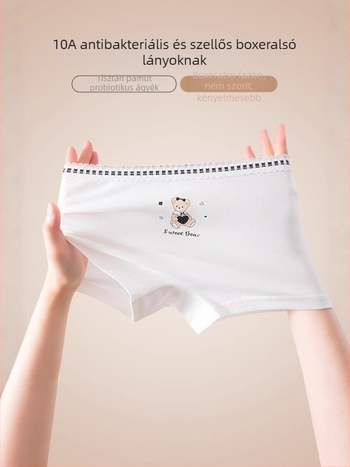 Lányok pamut boxer alsónadrág, Kategória A, kényelmes, nem nyomja a feneket, 95% pamut, 5% elastán, 3–8 évesek számára.