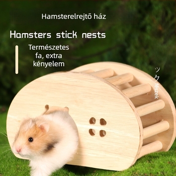 Hörcsög menedékház – faanyagú, ZOOG márka, négy évszakos használatra