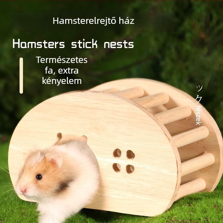 Hörcsög menedékház – faanyagú, ZOOG márka, négy évszakos használatra