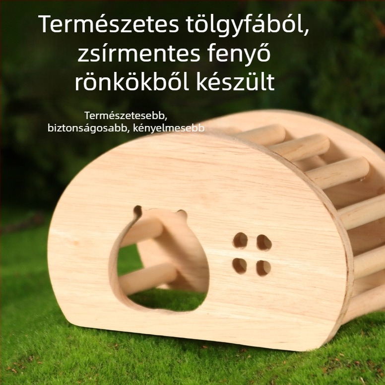 Hörcsög menedékház – faanyagú, ZOOG márka, négy évszakos használatra