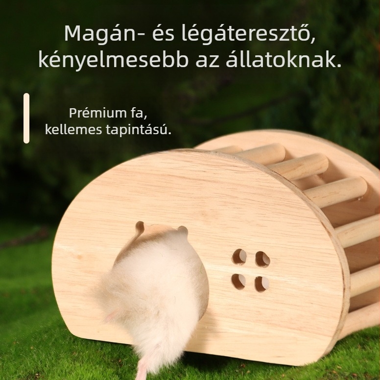 Hörcsög menedékház – faanyagú, ZOOG márka, négy évszakos használatra