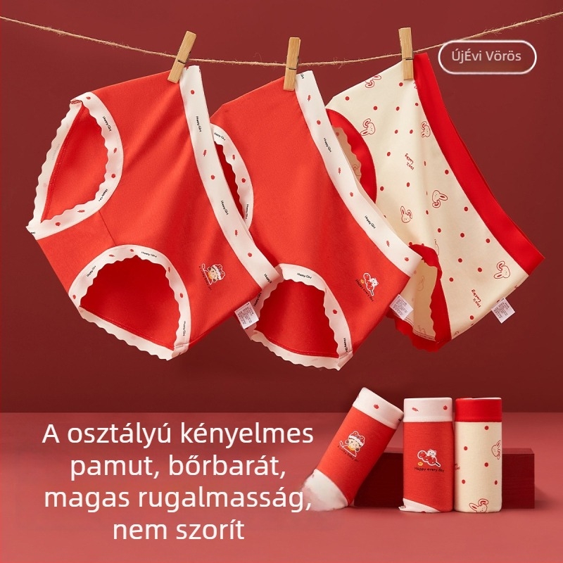 Lányoknak szóló pamut-keverék alsónemű, Osztály A, középső derekú, 47,5% pamut, 8 év feletti gyermekeknek