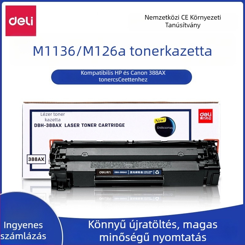 Tonerkazetta DTH-388AT HP M1136, M126a és P1106-hoz (1500 oldal; újratölthető poros toner; lézeres nyomtató)