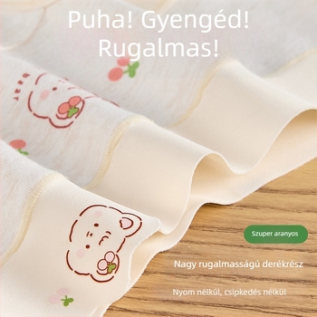 Lányoknak készült pamut alsónemű, A osztályú pamut, háromszög fazonú, teljes pamut a csípőnél, 3-8 éveseknek, 10A antibakteriális