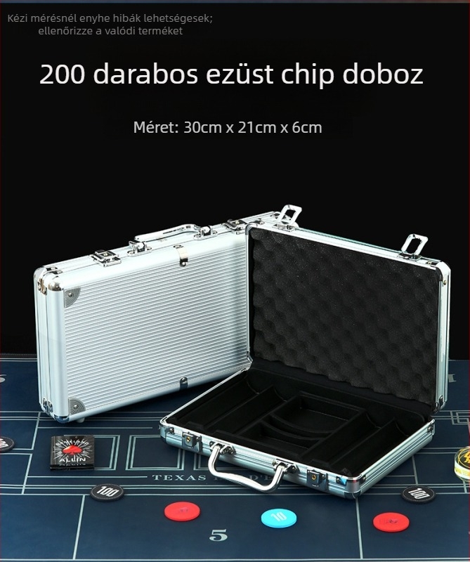 Póker chip tároló doboz, chip rendező Texas Hold'em, Mahjong és sakkterem számára