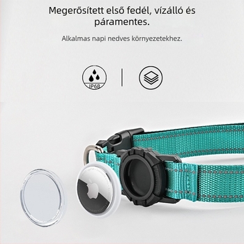 AirTag kutyanyakörv monocrom mintával, nylon és szilikon anyag, univerzális kompatibilitás, minden évszakban viselhető casual stílus