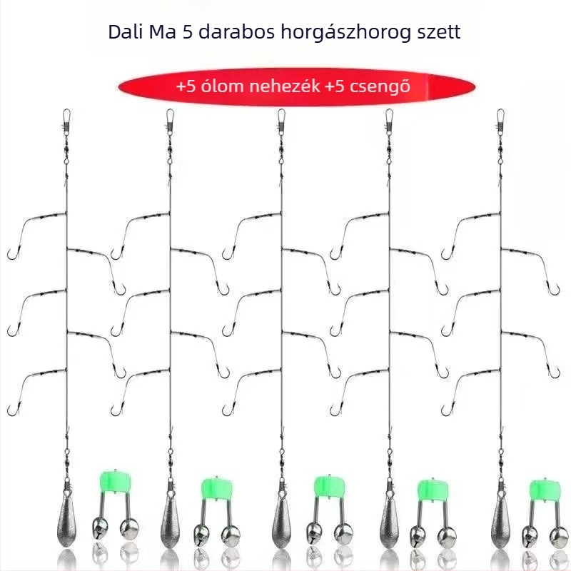 Anti-zsinórhálasztásos horgászkészlet tengeri horgászathoz, éles horogokkal, tengeri bottal és dobókészlettel a karpáira vagy crucian