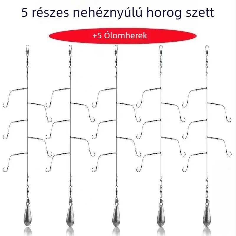 Anti-zsinórhálasztásos horgászkészlet tengeri horgászathoz, éles horogokkal, tengeri bottal és dobókészlettel a karpáira vagy crucian