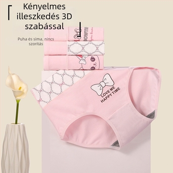 Lányoknak szánt pamut alsónemű, Típus A, magas derék, grafén antibakteriális, újszülötteknek