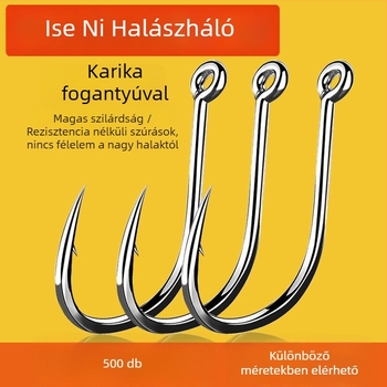 Iseni csőre szerelt horgok, 500 db, gyűrűkkel és lyukakkal
