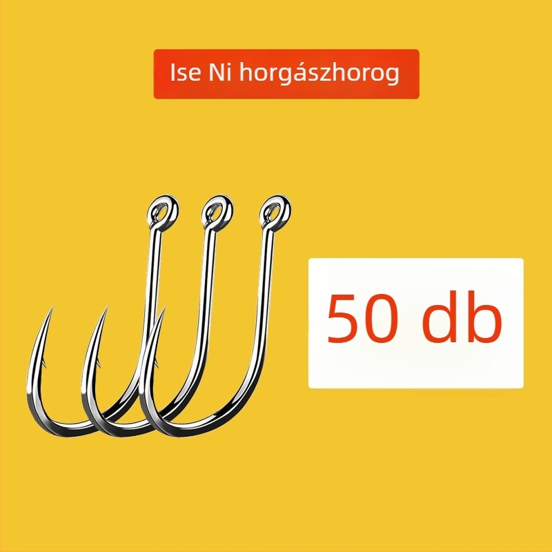 Iseni csőre szerelt horgok, 500 db, gyűrűkkel és lyukakkal