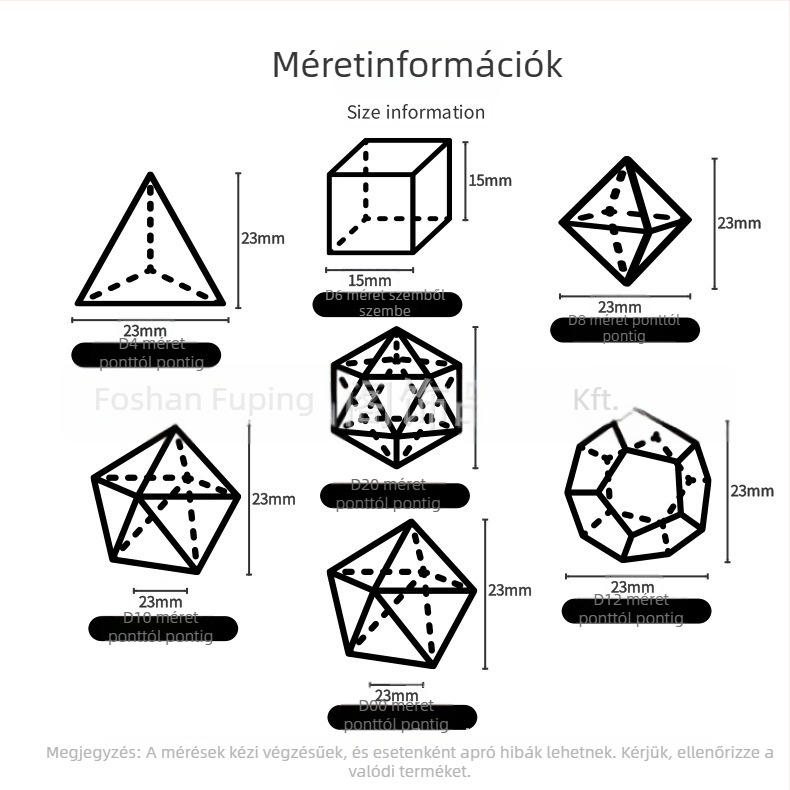 Wowu szintetikus kristály D20 dobókészlet, derékszögű stílus, 1 doboz, D&D és társasjátékokhoz