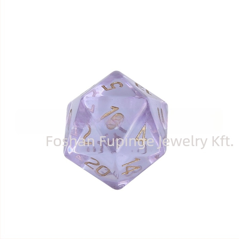 Wowu szintetikus kristály D20 dobókészlet, derékszögű stílus, 1 doboz, D&D és társasjátékokhoz