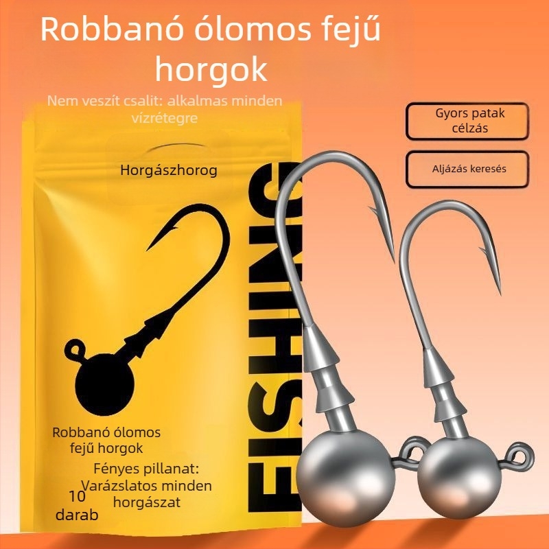 Ólomsúlyú horog – 50 darab, tüskével, basszhoz és mandarin halhoz