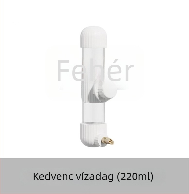 A papagájok számára automata vízadagoló, akril anyagból; tű alakú palack; Demon pet márka; nagy mennyiségben testreszabható
