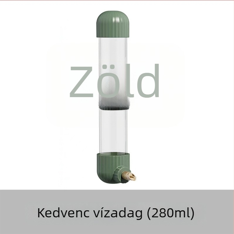 A papagájok számára automata vízadagoló, akril anyagból; tű alakú palack; Demon pet márka; nagy mennyiségben testreszabható