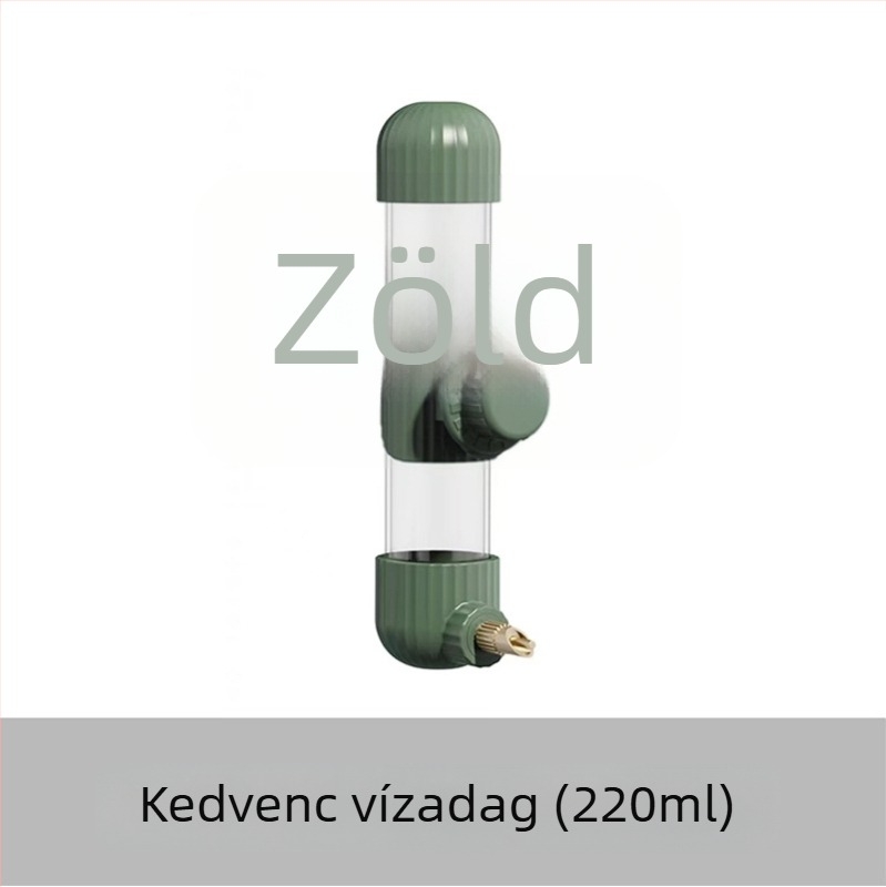 A papagájok számára automata vízadagoló, akril anyagból; tű alakú palack; Demon pet márka; nagy mennyiségben testreszabható