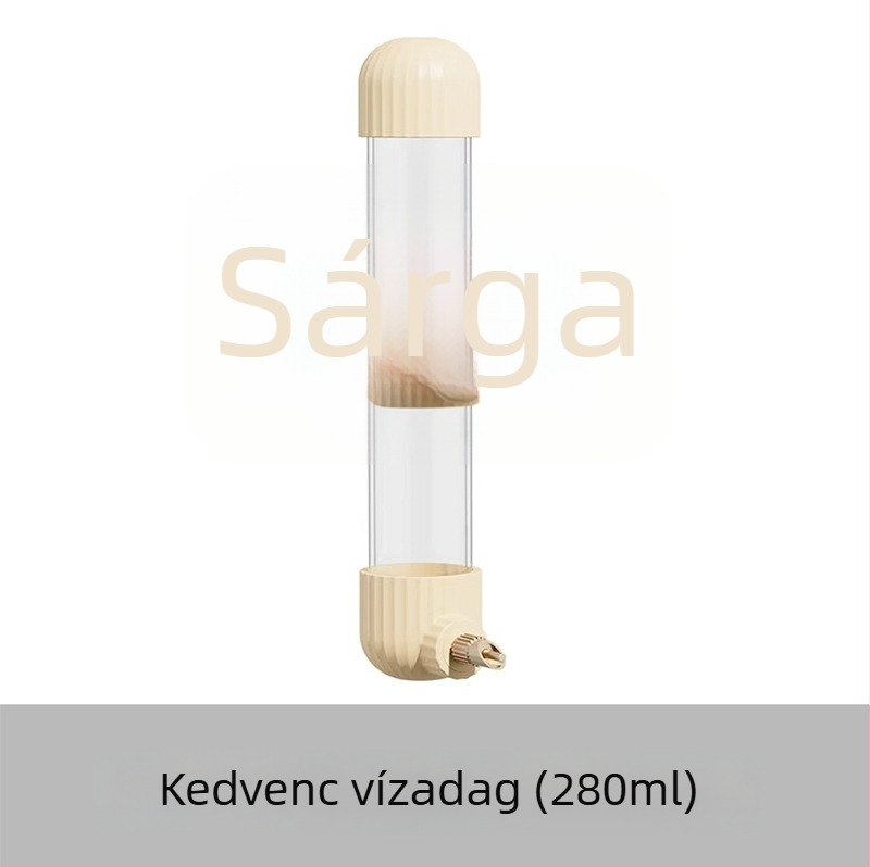 A papagájok számára automata vízadagoló, akril anyagból; tű alakú palack; Demon pet márka; nagy mennyiségben testreszabható