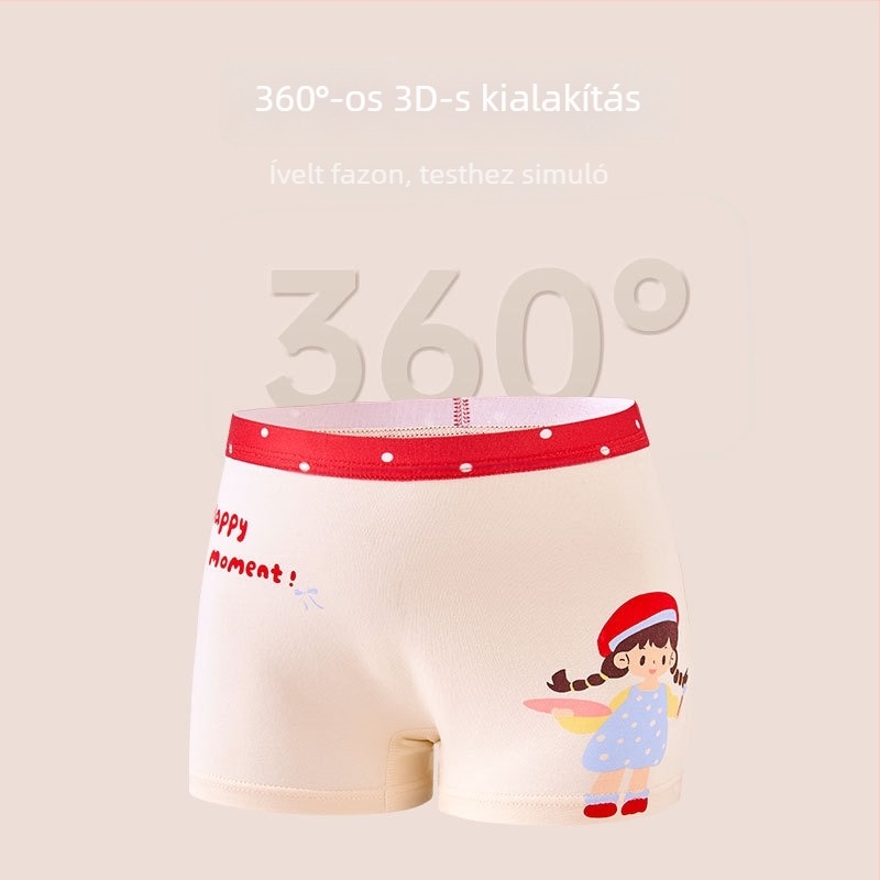 Lányoknak készült boxer brief, 95% pamut, antibakteriális, A osztály, mesefigurás mintával, 8 éves kortól