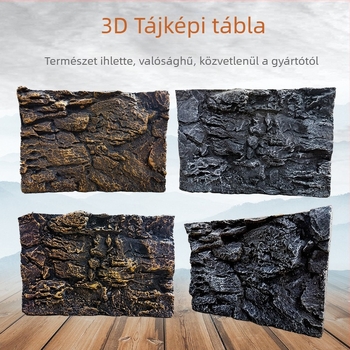 3D PU akvárium háttérpanel – sziklafal táj, PU anyag, akváriumi dekoráció