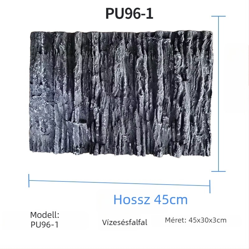 3D PU akvárium háttérpanel – sziklafal táj, PU anyag, akváriumi dekoráció