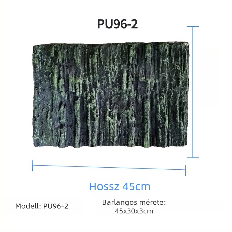 3D PU akvárium háttérpanel – sziklafal táj, PU anyag, akváriumi dekoráció