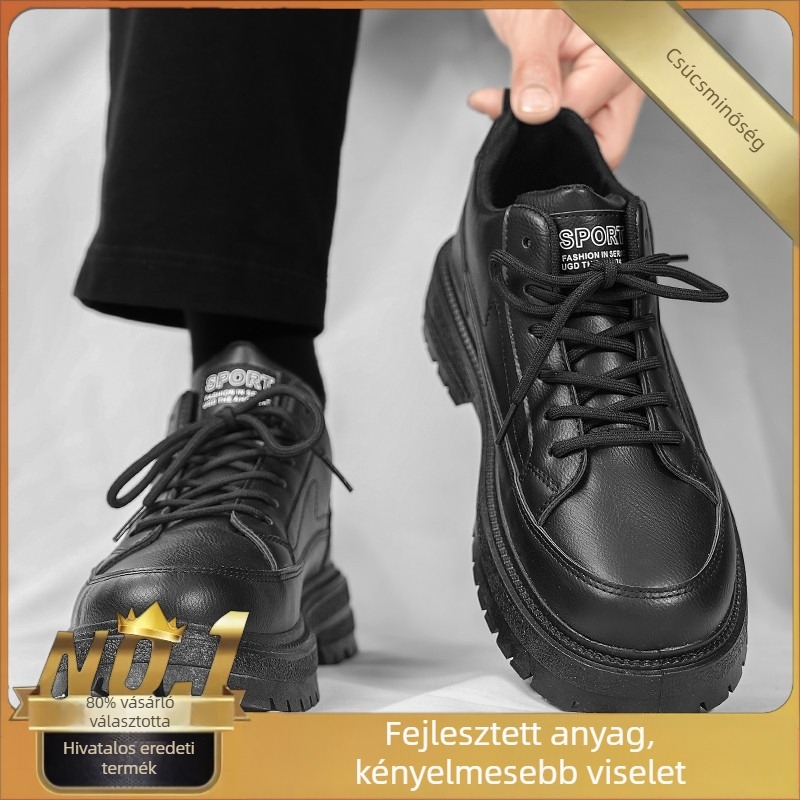 Férfi loaferek - vízálló, nyitott orrú, alacsony szárú, gumitalpú, fűzős