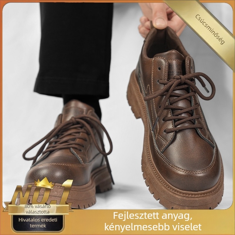 Férfi loaferek - vízálló, nyitott orrú, alacsony szárú, gumitalpú, fűzős