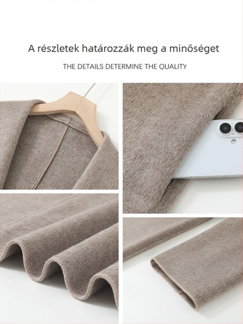Női kabát, laza szabású, hosszított hossz, Turn-down gallér, koreai stílus