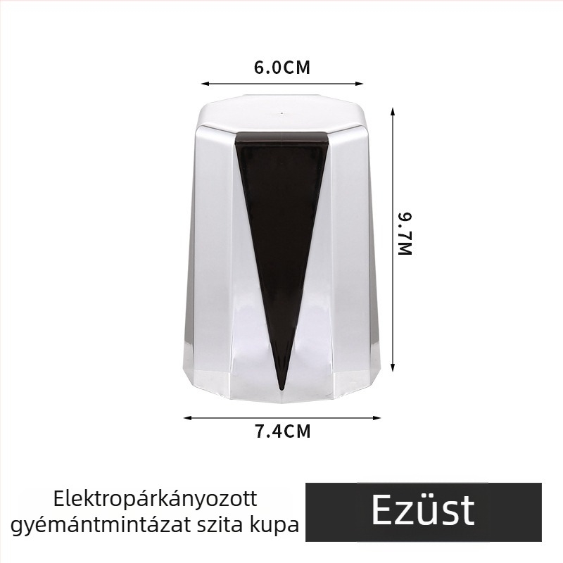 Sensele Dobókupa, rombusz dizájn, ABS műanyag + elektroplating, jobb sarkú stílus, testreszabható logó, 100 darab