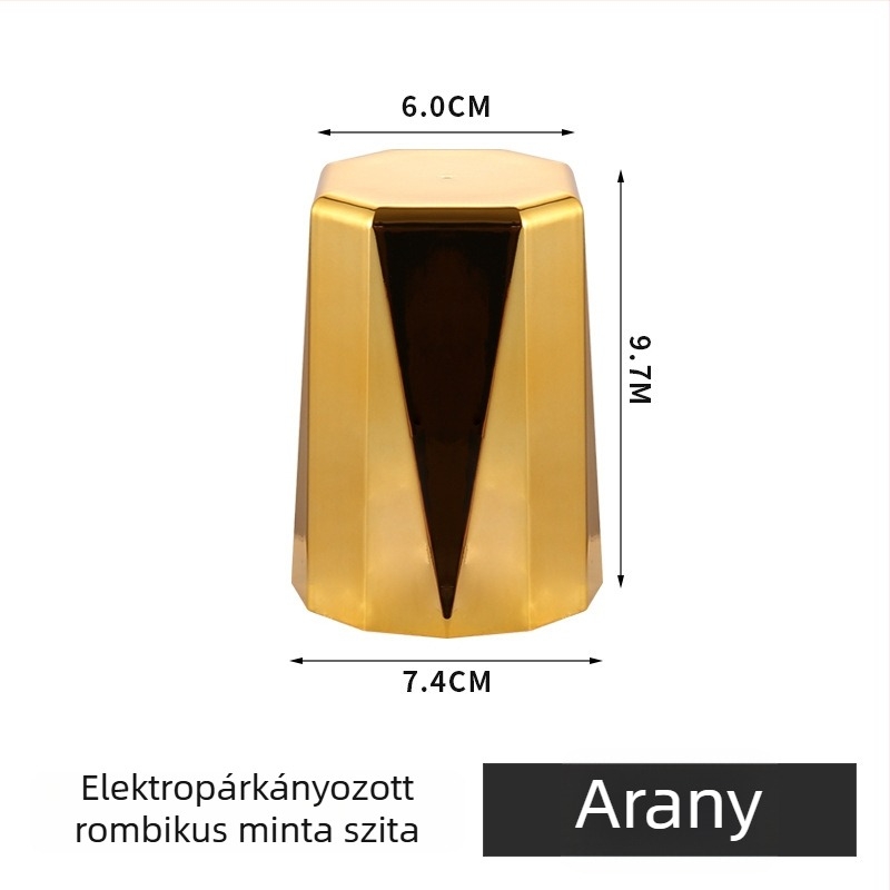 Sensele Dobókupa, rombusz dizájn, ABS műanyag + elektroplating, jobb sarkú stílus, testreszabható logó, 100 darab