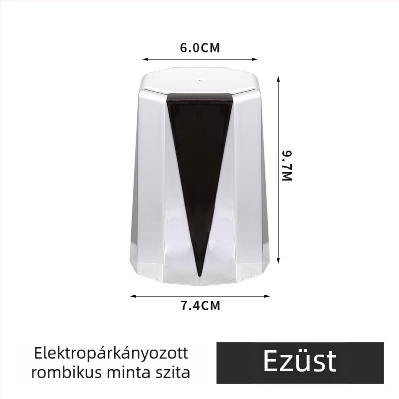 Sensele Dobókupa, rombusz dizájn, ABS műanyag + elektroplating, jobb sarkú stílus, testreszabható logó, 100 darab