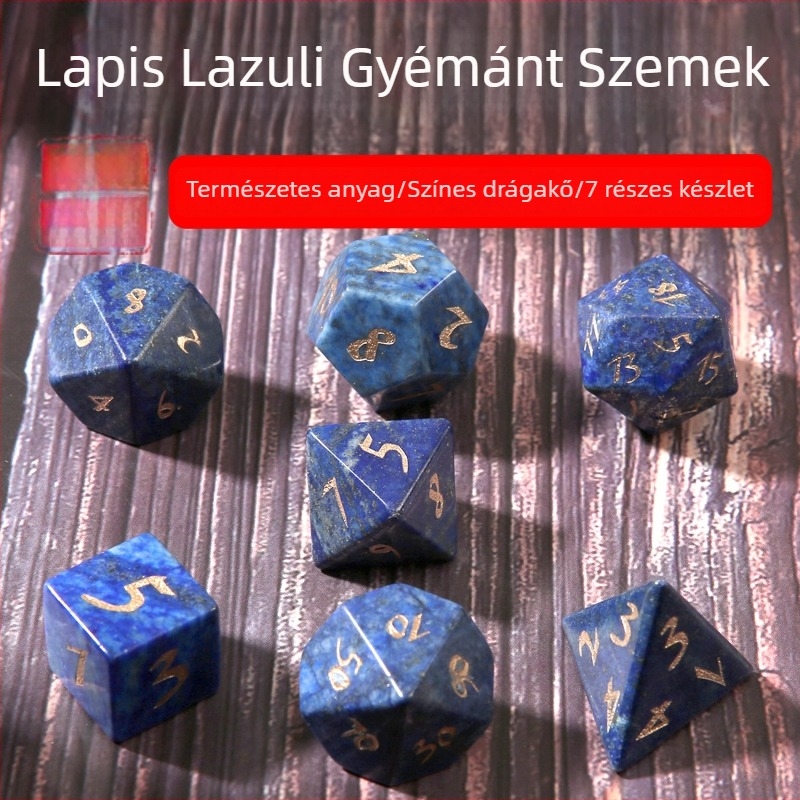 Dobókockák természetes kristálykövekből, derékszögű kialakítás, húsz oldalú, testreszabás elérhető, licencelt magáncímke