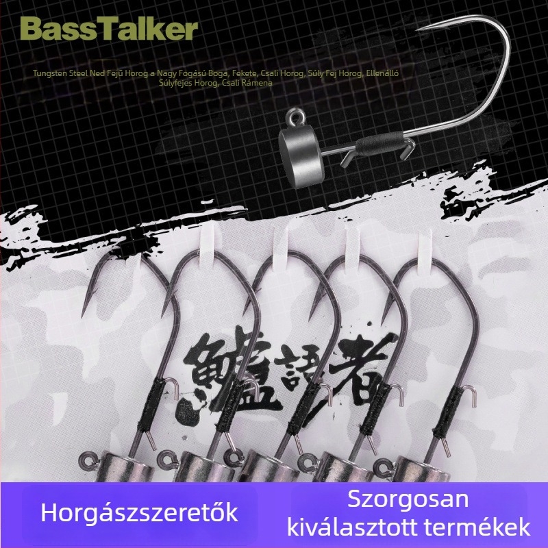 Ólomfejű horog Ned Righez – No. 1, tüskés horog, folyóban bass horgászatához