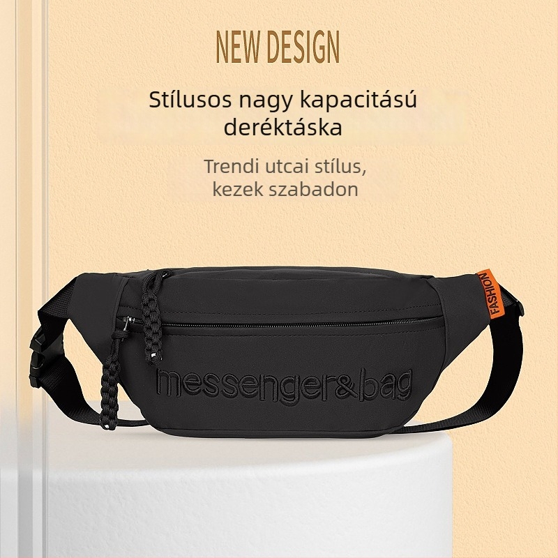 Uniszex sportos crossbody táska kerékpározáshoz, utcai stílus, Dole pamut-kompozit anyag, légáteresztő, antibakteriális, tartós