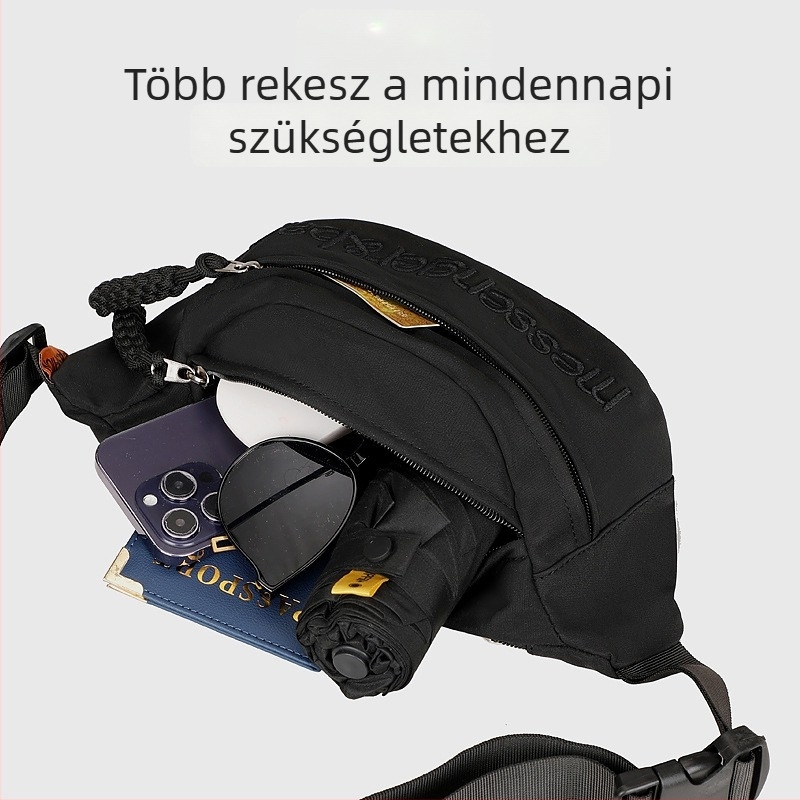 Uniszex sportos crossbody táska kerékpározáshoz, utcai stílus, Dole pamut-kompozit anyag, légáteresztő, antibakteriális, tartós